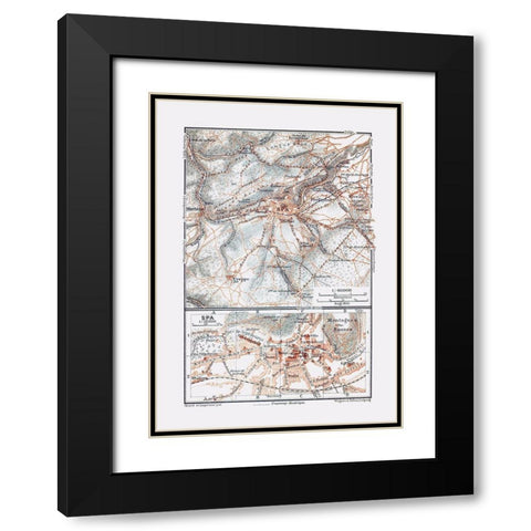 Spa Belgium Europe - Baedeker 1910 Black Modern Wood Framed Art Print with Double Matting by Baedeker