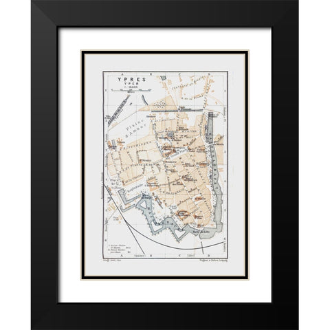 Ypres Belgium Europe - Baedeker 1910 Black Modern Wood Framed Art Print with Double Matting by Baedeker