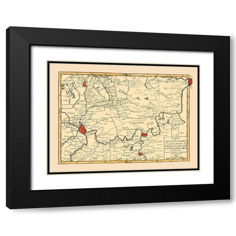 Ghent Environs Belgium - Robert 1748  Black Modern Wood Framed Art Print with Double Matting by Robert
