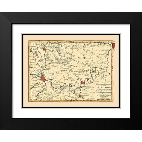 Ghent Environs Belgium - Robert 1748  Black Modern Wood Framed Art Print with Double Matting by Robert