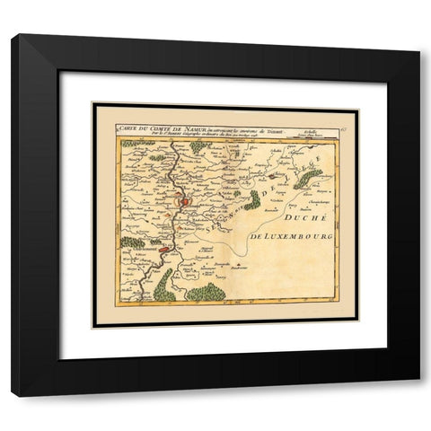 Dinant Environs Belgium - Robert 1748  Black Modern Wood Framed Art Print with Double Matting by Robert
