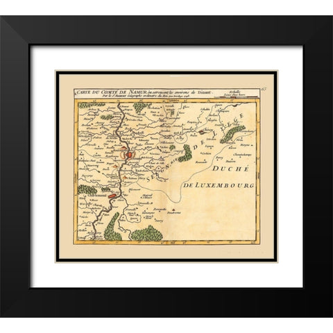 Dinant Environs Belgium - Robert 1748  Black Modern Wood Framed Art Print with Double Matting by Robert