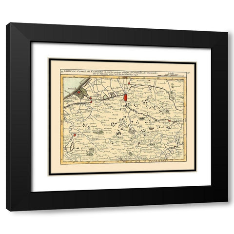 Brugge Environs Belgium - Robert 1748  Black Modern Wood Framed Art Print with Double Matting by Robert