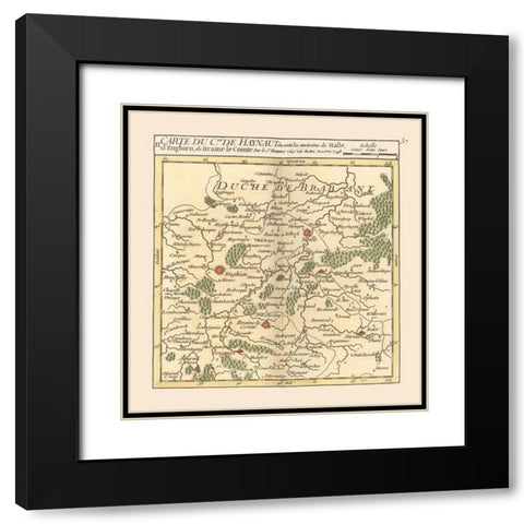 Halle Environs Belgium - Robert 1748  Black Modern Wood Framed Art Print with Double Matting by Robert