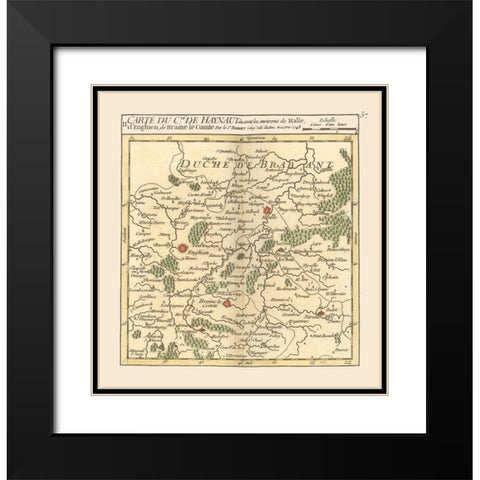 Halle Environs Belgium - Robert 1748  Black Modern Wood Framed Art Print with Double Matting by Robert