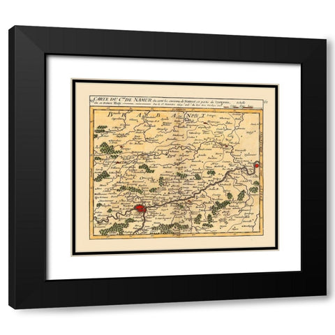Namur Environs Belgium - Robert 1748  Black Modern Wood Framed Art Print with Double Matting by Robert