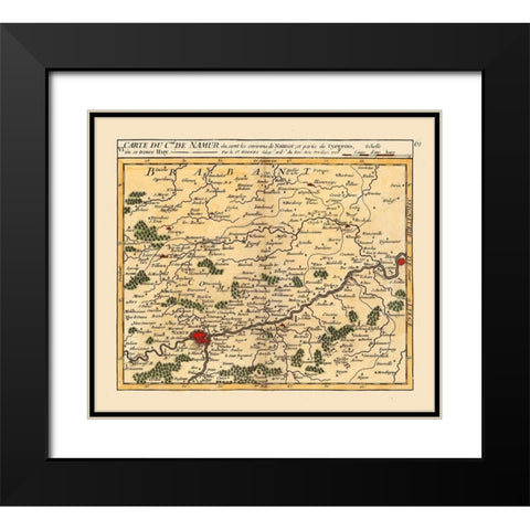 Namur Environs Belgium - Robert 1748  Black Modern Wood Framed Art Print with Double Matting by Robert