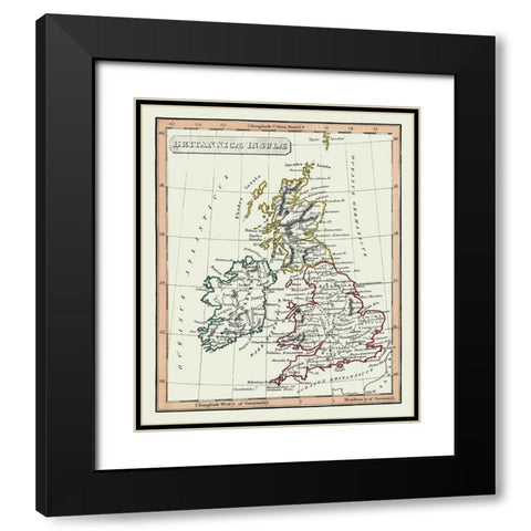 Ancient British Isles - Fenner 1830 Black Modern Wood Framed Art Print with Double Matting by Fenner