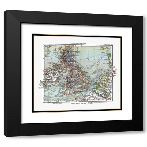 Ireland England France Belgium - Perthes 1921 Black Modern Wood Framed Art Print with Double Matting by Perthes