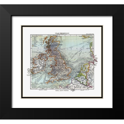 Ireland England France Belgium - Perthes 1921 Black Modern Wood Framed Art Print with Double Matting by Perthes