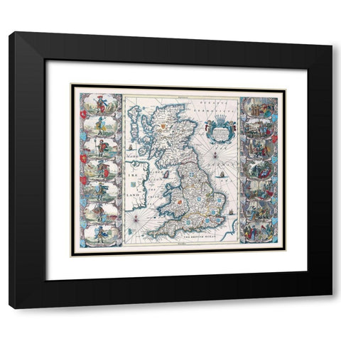 German Sea British Ocean British Isles Black Modern Wood Framed Art Print with Double Matting by Unknown