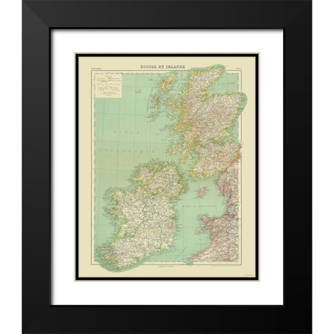Ireland - Scotland - Hachette Black Modern Wood Framed Art Print with Double Matting by Hachette