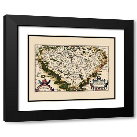 Bohemia Czech Republic Eastern Europe Black Modern Wood Framed Art Print with Double Matting by Ortelius