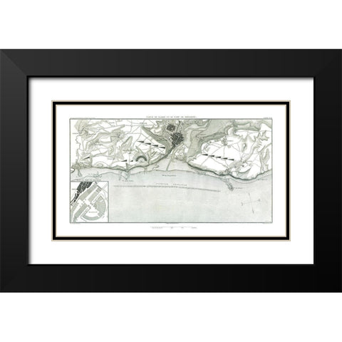 Boulogne-sur-Mer, Basin and Camp France Black Modern Wood Framed Art Print with Double Matting by Unknown