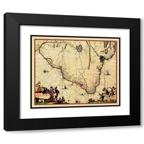 South America Brazil - Arciszeweski 1600 Black Modern Wood Framed Art Print with Double Matting by Arciszeweski