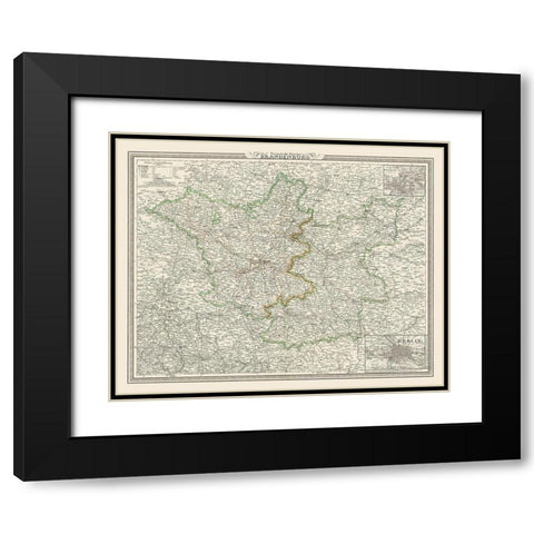 Brandenburg Germany - Weimar 1827 Black Modern Wood Framed Art Print with Double Matting by Weimar