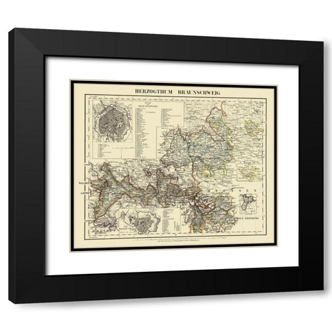 Braunschweig Wolfenbuttel Regions Germany Black Modern Wood Framed Art Print with Double Matting by Gotthard