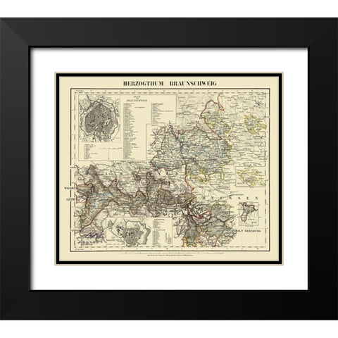 Braunschweig Wolfenbuttel Regions Germany Black Modern Wood Framed Art Print with Double Matting by Gotthard