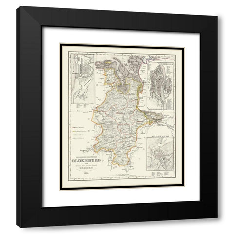 Bremen Oldenburg Germany - Gotthard 1851 Black Modern Wood Framed Art Print with Double Matting by Gotthard