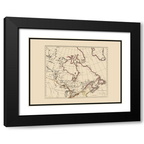 British Possessions Canada United States Black Modern Wood Framed Art Print with Double Matting by Carey