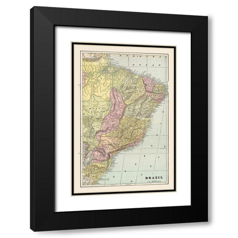 South America Brazil - Cram 1892 Black Modern Wood Framed Art Print with Double Matting by Cram