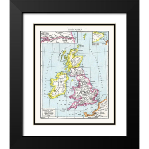 United Kingdom - Droysen 1886 Black Modern Wood Framed Art Print with Double Matting by Droysen