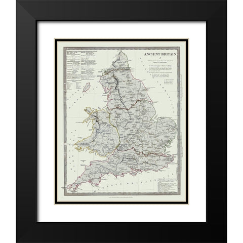Ancient Britain United Kingdom - Baldwin 1830 Black Modern Wood Framed Art Print with Double Matting by Baldwin