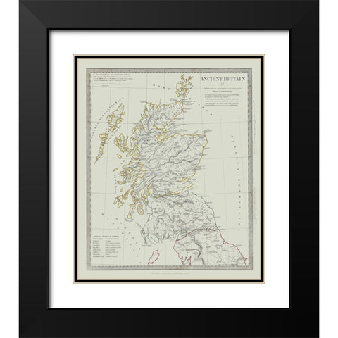 Ancient Britain Terrain United Kingdom Black Modern Wood Framed Art Print with Double Matting by Baldwin