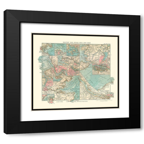 Baltic Sea Ports England Ireland Scotland Black Modern Wood Framed Art Print with Double Matting by Perthes