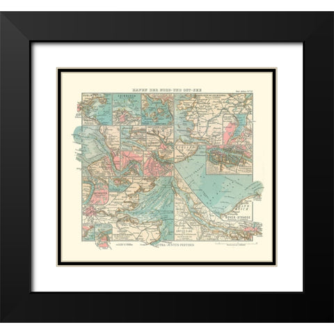 Baltic Sea Ports England Ireland Scotland Black Modern Wood Framed Art Print with Double Matting by Perthes