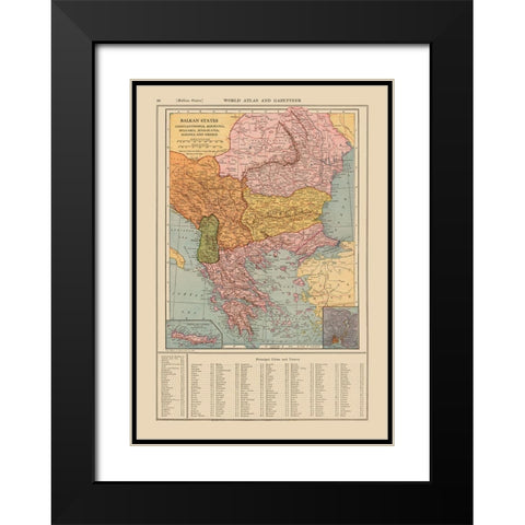 Europe Balkan States - Reynold 1921 Black Modern Wood Framed Art Print with Double Matting by Reynold