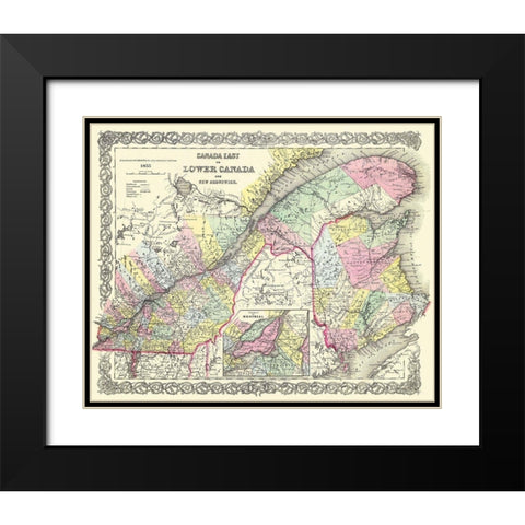 East Lower New Brunswick Montreal Canada Black Modern Wood Framed Art Print with Double Matting by Colton