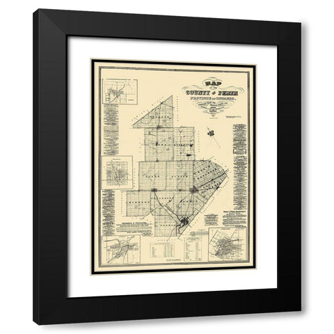 Perth County Ontario Canada - Kirk 1875 Black Modern Wood Framed Art Print with Double Matting by Kirk