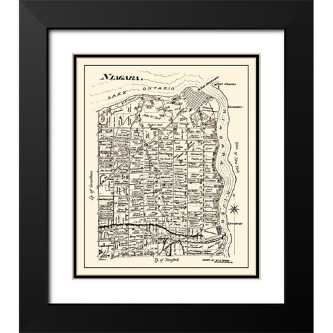 Niagara on Lake Ontario Landowner Canada Black Modern Wood Framed Art Print with Double Matting by Tench