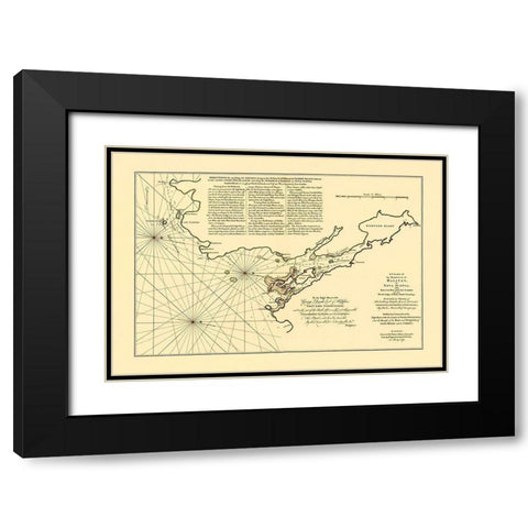 Halifax Harbor Nova Scotia Canada - Jeffreys 1759 Black Modern Wood Framed Art Print with Double Matting by Jeffreys