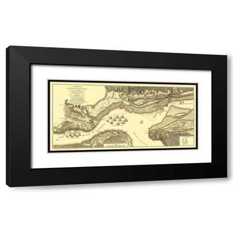 Quebec Canada During the Battle of Quebec Black Modern Wood Framed Art Print with Double Matting by JEFFREYS