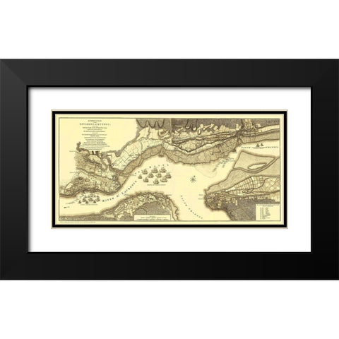 Quebec Canada During the Battle of Quebec Black Modern Wood Framed Art Print with Double Matting by JEFFREYS