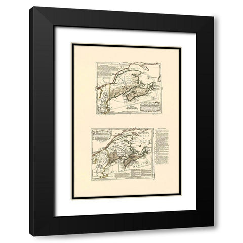 Nova Scotia Acadia Canada - Jeffreys 1713 Black Modern Wood Framed Art Print with Double Matting by Jeffreys