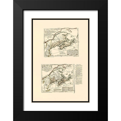 Nova Scotia Acadia Canada - Jeffreys 1713 Black Modern Wood Framed Art Print with Double Matting by Jeffreys