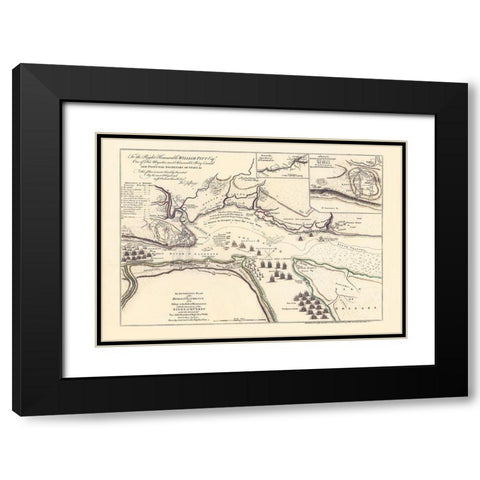 The Siege of Quebec - Jeffreys 1759 Black Modern Wood Framed Art Print with Double Matting by JEFFREYS
