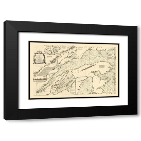 St Laurence River Fort Frontenac Isle Anticost Black Modern Wood Framed Art Print with Double Matting by Jeffreys