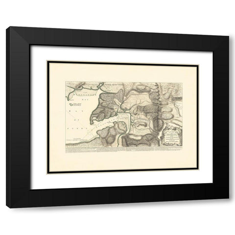 Shegnekto Bay French Forts and Settlements Black Modern Wood Framed Art Print with Double Matting by JEFFREYS