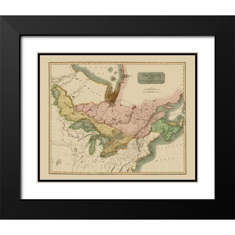 Nova Scotia Canada - Thomson 1817 Black Modern Wood Framed Art Print with Double Matting by Thomson