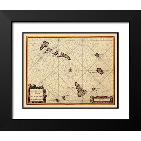 Africa Cape Verde Islands - Blaeu 1667 Black Modern Wood Framed Art Print with Double Matting by Blaeu