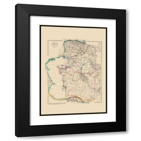 Caspian Sea Region Asia - Arrowsmith 1844 Black Modern Wood Framed Art Print with Double Matting by Arrowsmith