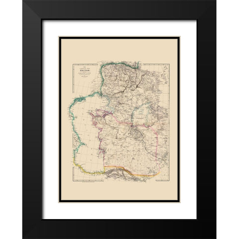 Caspian Sea Region Asia - Arrowsmith 1844 Black Modern Wood Framed Art Print with Double Matting by Arrowsmith