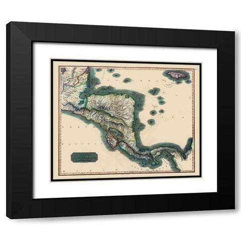 Honduras Guatemala Nicaragua - Baldwin 1816 Black Modern Wood Framed Art Print with Double Matting by Baldwin