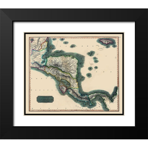 Honduras Guatemala Nicaragua - Baldwin 1816 Black Modern Wood Framed Art Print with Double Matting by Baldwin