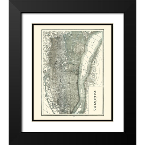 Asia Calcutta India - Rathbun 1893 Black Modern Wood Framed Art Print with Double Matting by Rathbun