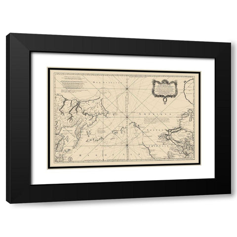 Canada Northern United States Black Modern Wood Framed Art Print with Double Matting by Societe Royale De Loudres